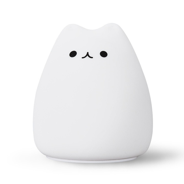 Lampa draguta pentru pisici, lumina de noapte pentru copii, lumina multicolora din silicon alimentata cu baterii, cadouri portabile ideale pentru femei, bebelusi, copii, fete adolescente, sigure si ecologice