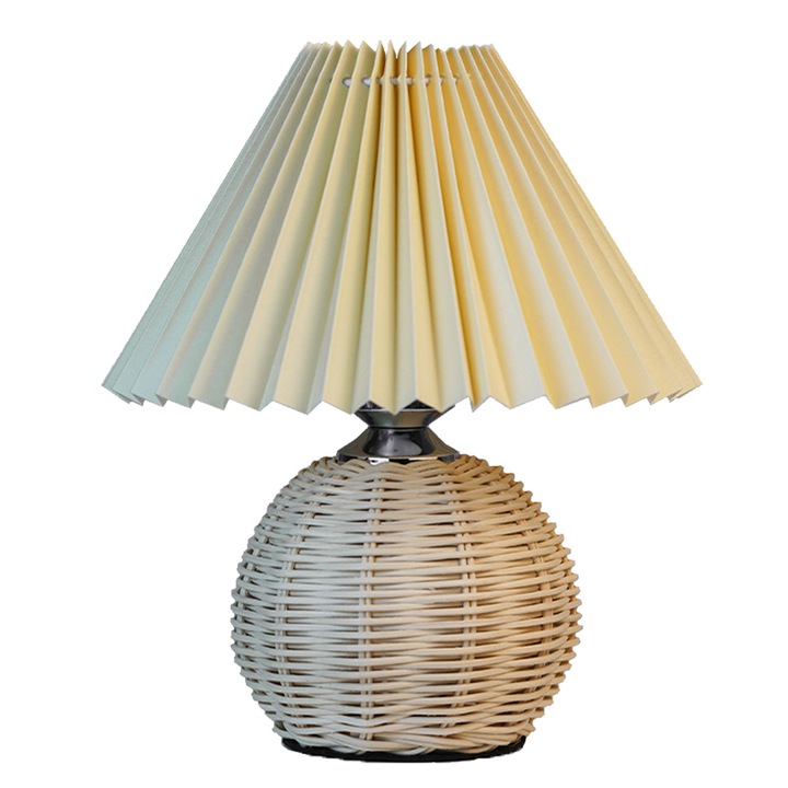 Veioza moderna, hessian, off-white, 28x24x10cm