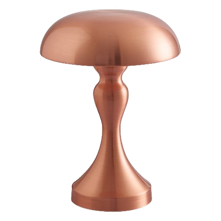 Lampa de masa portabila din metal, 3 culori, control tactil, reincarcabila auriu roz