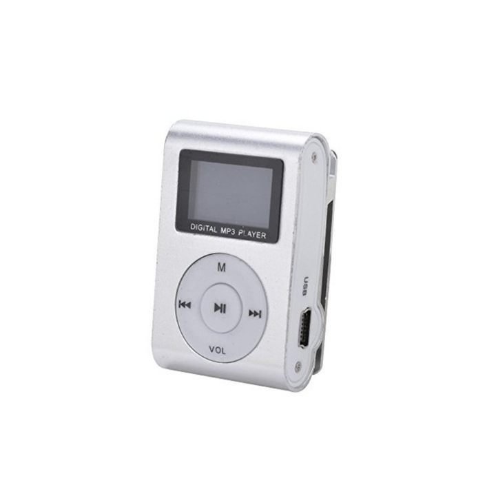 Player MP3, BGHYHYHI, 32 GB, Micro SD, radio FM, argintiu
