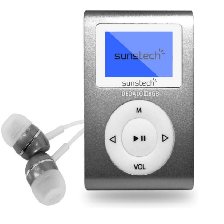 MP3 lejátszó, szürke, innovatív dizájn, ultra kicsi, 30g
