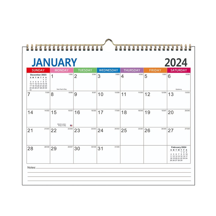 Calendar de perete 2024-2025, 18 luni, 38x30.5cm, stil4, set