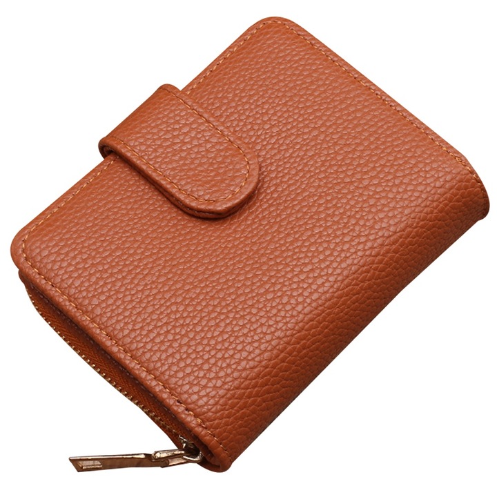 Portofel barbatesc, multifunctional pentru carduri, maro