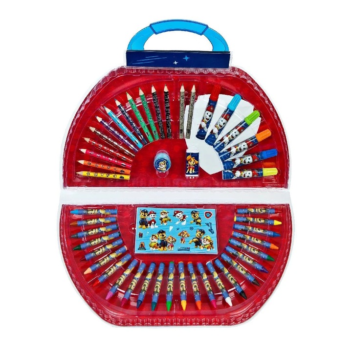 Set de colorat Undercover cu tematica Paw Patrol, 51 piese, pentru copii de +3 ani, 38x21.5x3.5cm