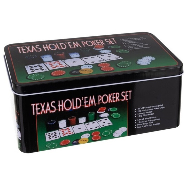 200 db MAXY póker zseton készlet, 2 pakli kártya, többszínű