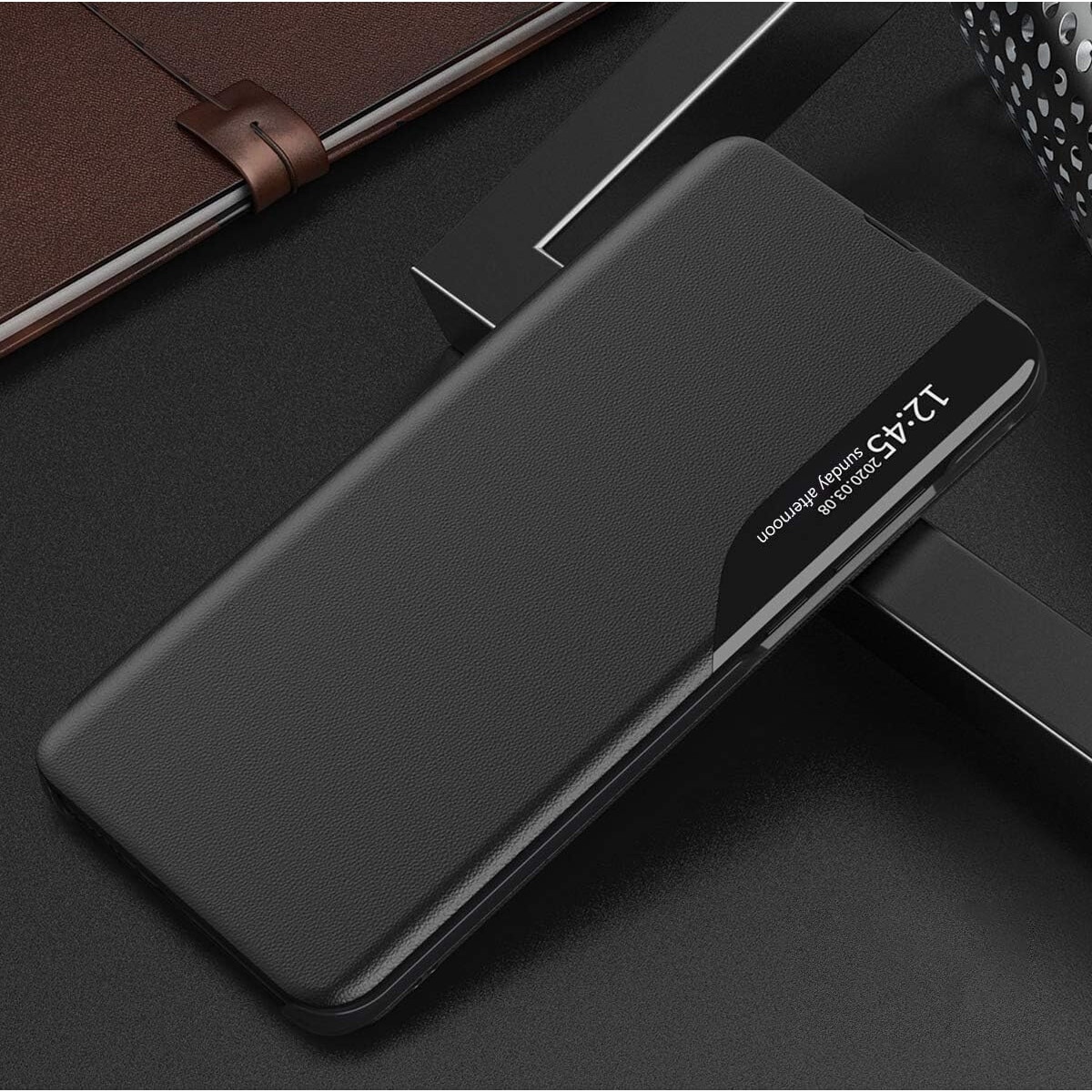 Husa pentru Honor 200 tip carte Smart View negru