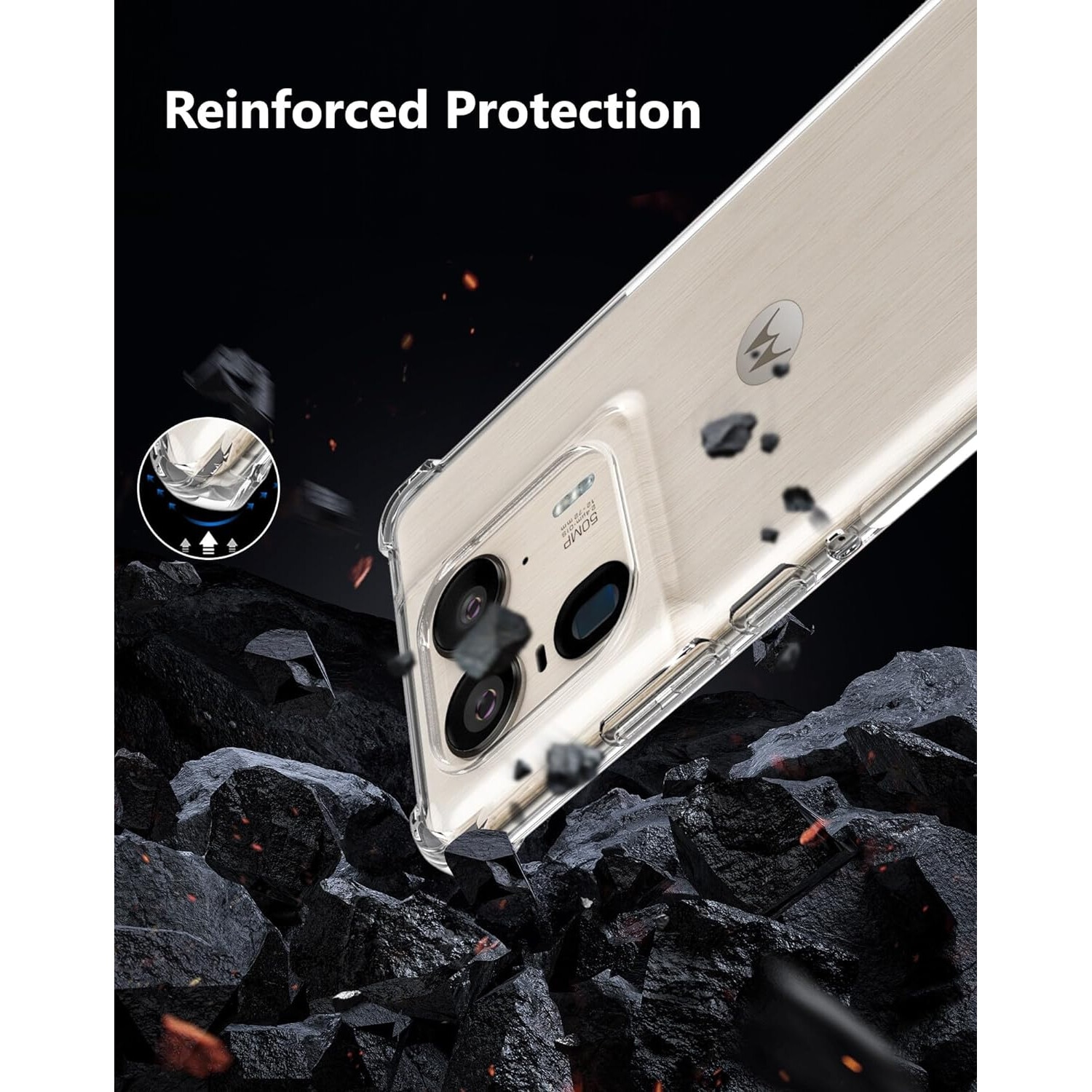 Husa pentru Motorola Edge 50 Ultra Anti-Shock 1.5mm reinforced 4 corners transparent