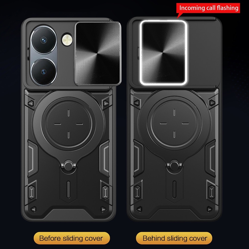 Husa pentru Honor 200 Pro cu protectie pentru camera si suport magnetic integrat Ring Shockproof negru