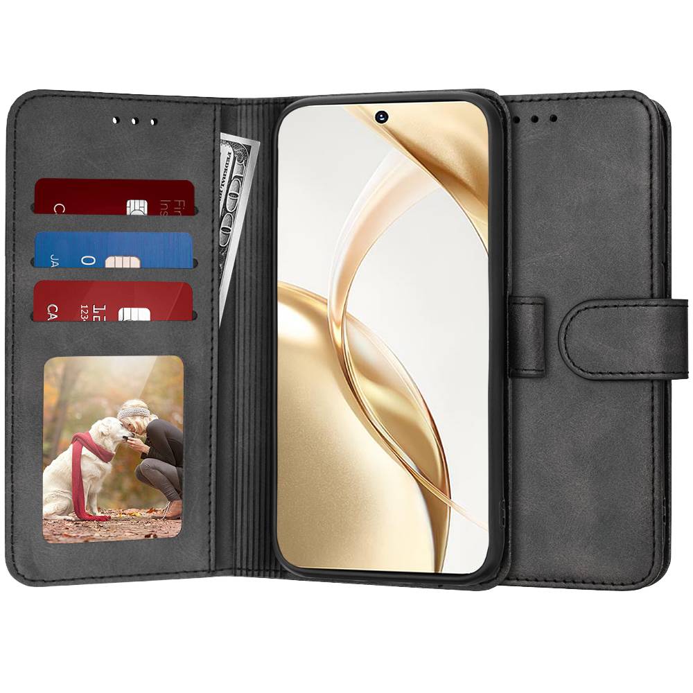 Husa pentru Samsung Galaxy A56 tip carte 360 Kickstand Portofel Multifunctional Protectie Completa Negru denim