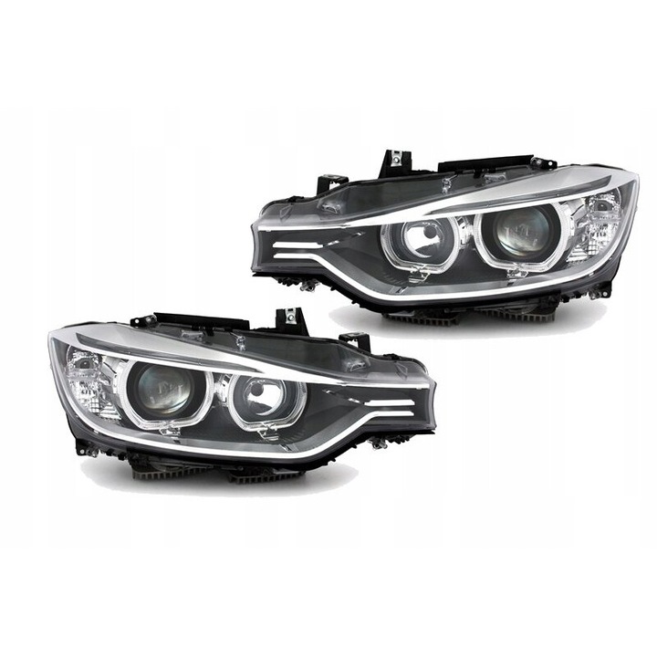 Комплект 2 LED фара DEPO, За BMW F30/F31 Седан/Туринг 2011-2015, Дневни светлини, Прозрачни