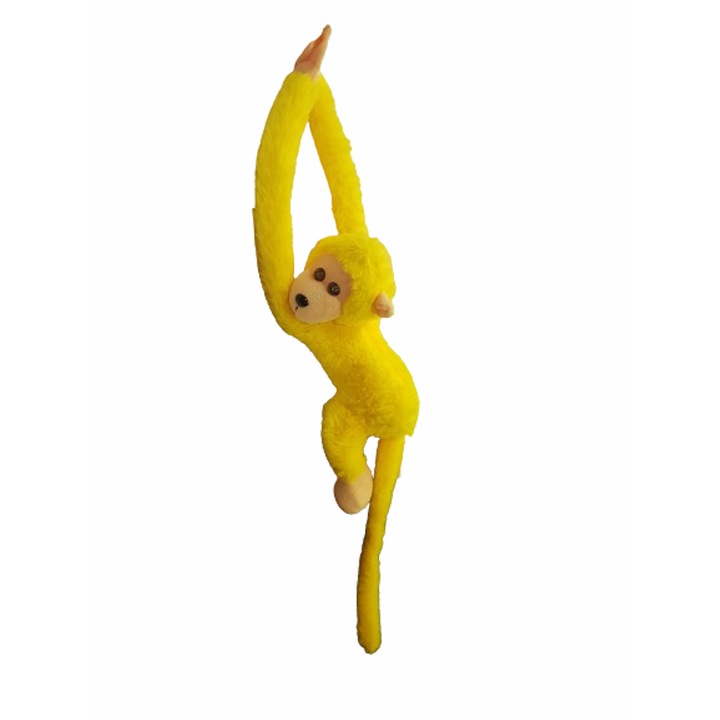 Játék majom plüss, 40 cm, sárga