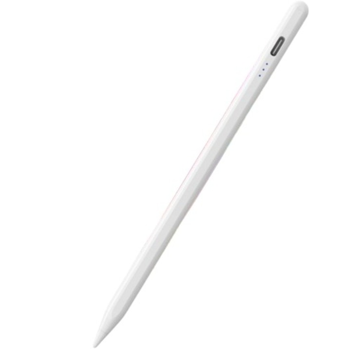Univerzális Stylus Pen iPad-hez kompatibilis, tenyér-elutasító, 1,5 mm-es finom hegy, gyorstöltés, fehér