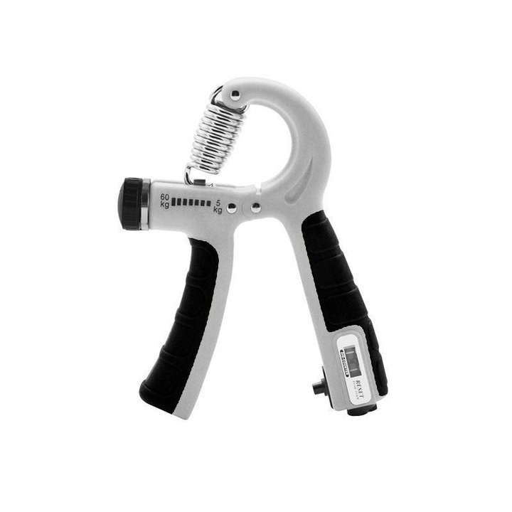 Extensor reglabil pentru antrenament antebrat, 5-60kg, cu contor, gri