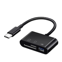 Cititor de carduri SD cu USB C Acropluter, adaptor SD MicroSD USB, negru