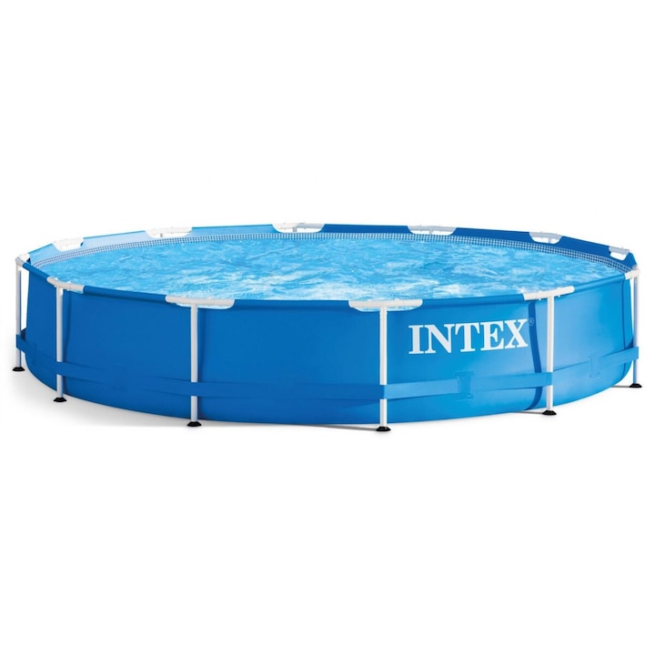 Кръгъл басейн с аксесоари Intex, PVC, 366x76cm, капацитет 6503 l, син