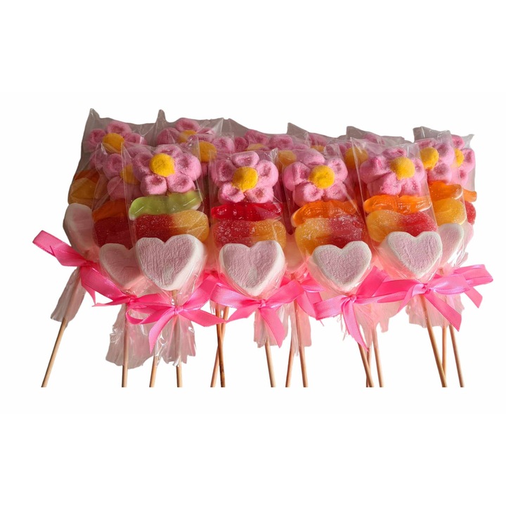 Set 10 Marturii acadele frugarui cu jeleuri si marshmallow