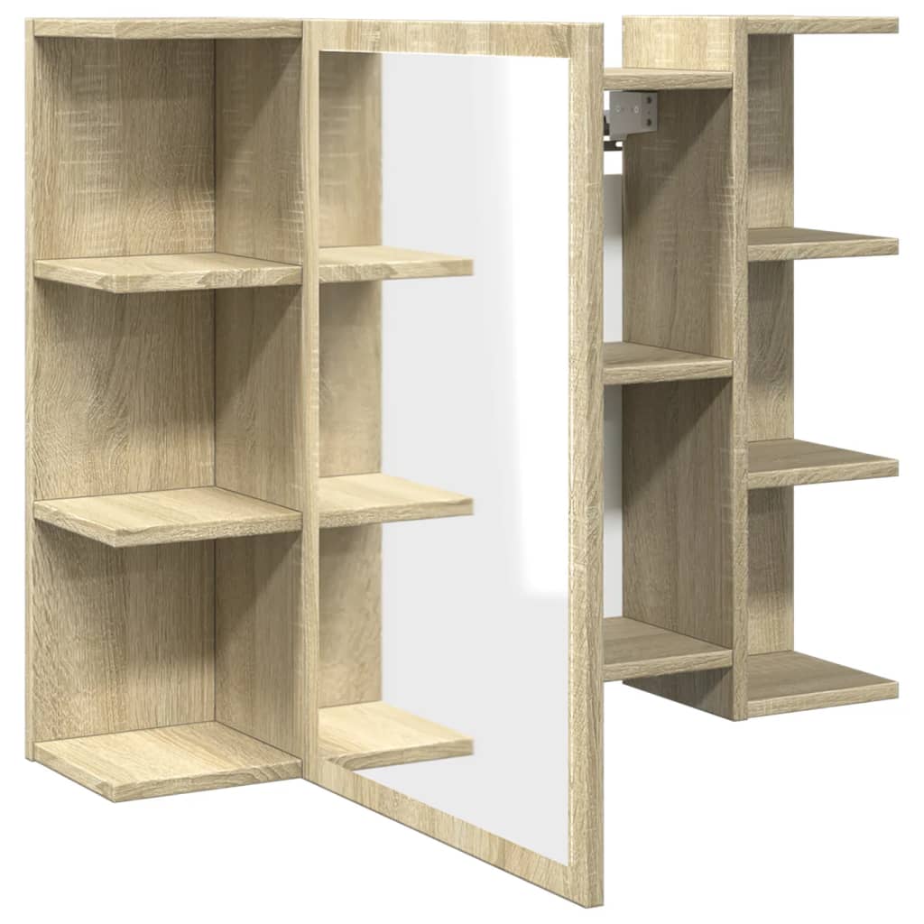 VidaXL sonoma-tölgy színű forgácslap fürdőszobai tükör 80x20, 5x64 cm ...
