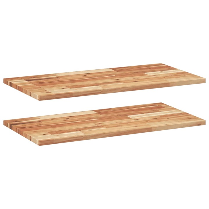VidaXL 2 db olajbevonatú tömör akácfa függőpolc 100 x 40 x 2 cm 4.6 kg