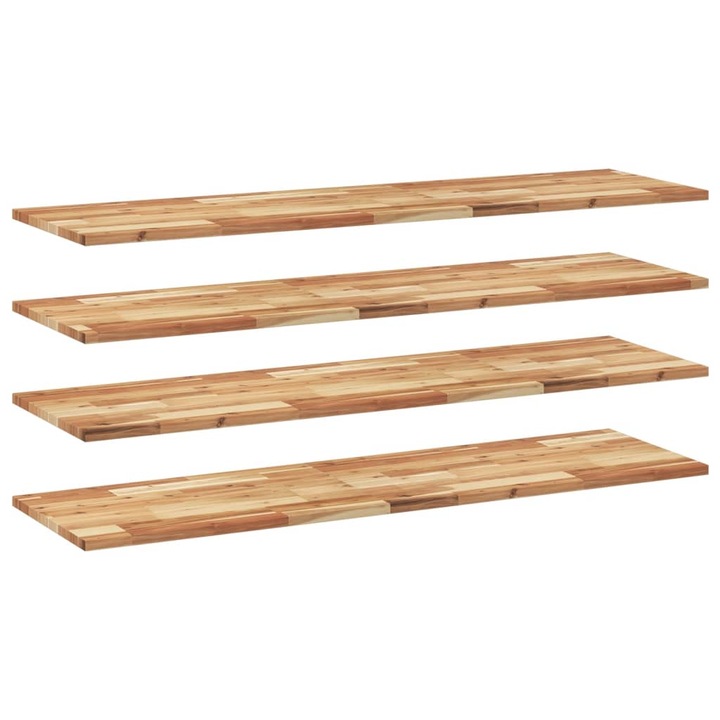 VidaXL 4 db olajbevonatú tömör akácfa függőpolc 120 x 40 x 2 cm 5.5 kg