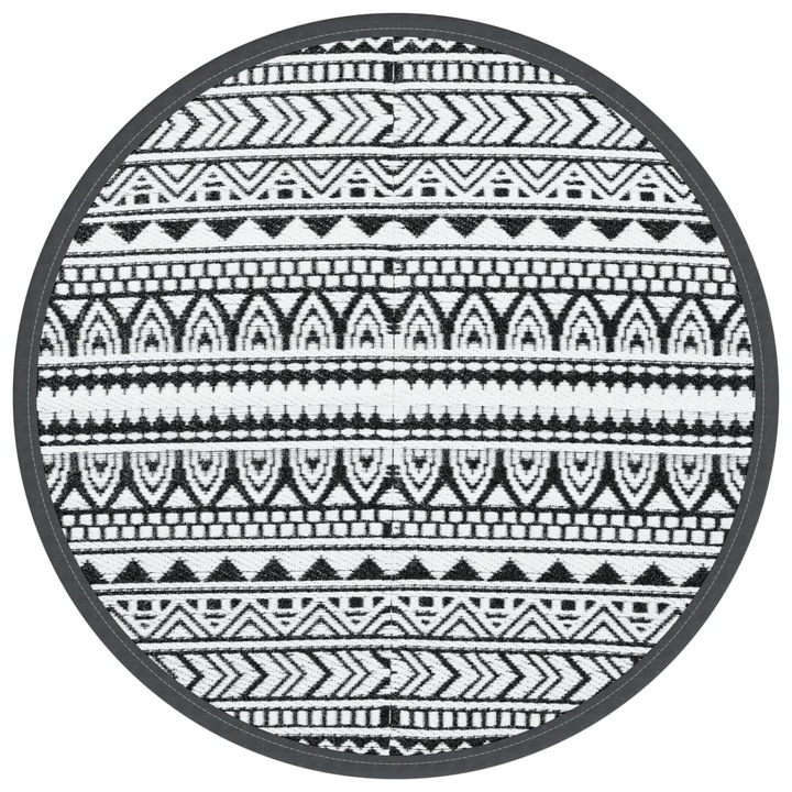 vidaXL kültéri szőnyeg ARAKIL fekete Ø200 cm PP 368516