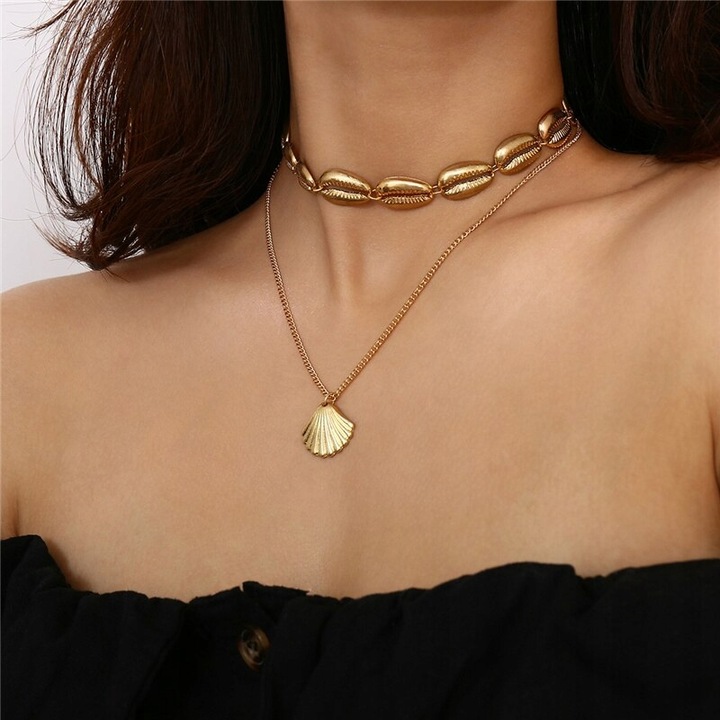 Choker nyaklánc, Ünnepi, Hosszú, Boho, Arany, 40 cm