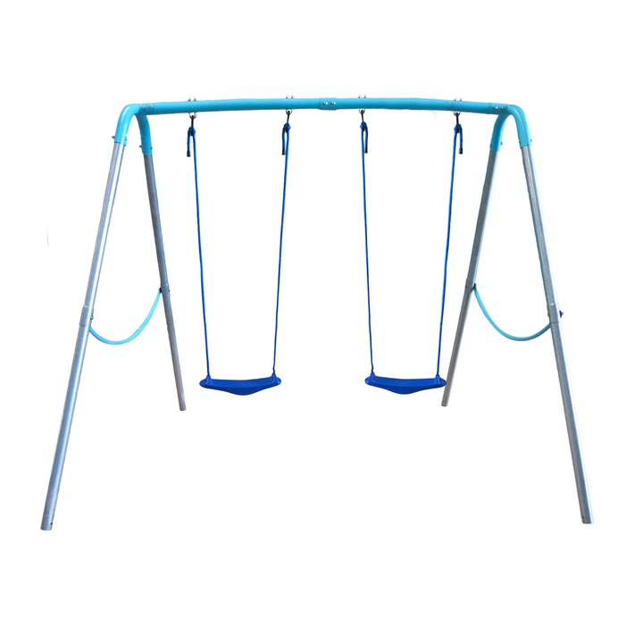 Leagan gradina pentru copii, Master A2, 2 locuri, 212x166x185cm, albastru