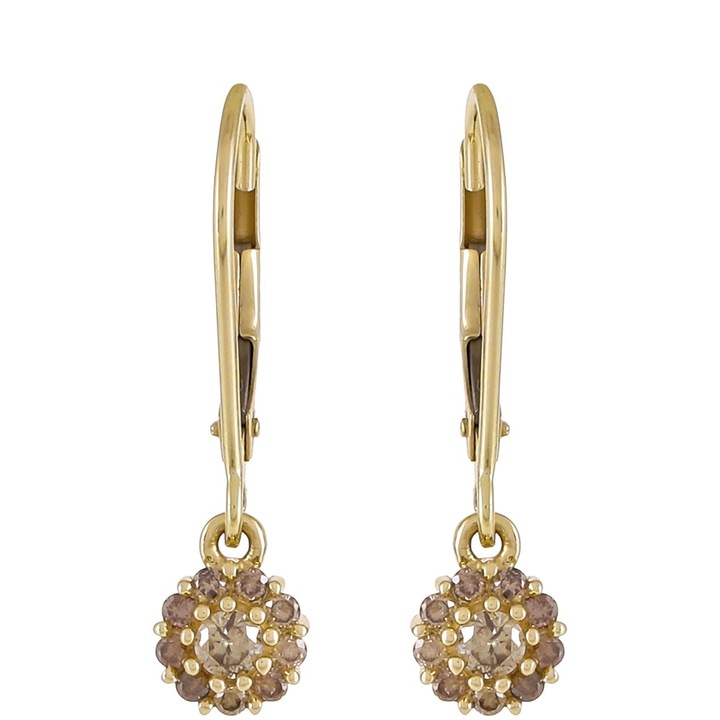 Arany Fülbevaló Pezsgő Gyémánttal