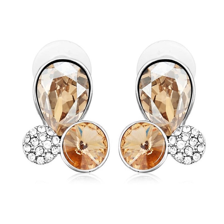 Arany Bevonatú Fülbevaló Sárga Emporia® Kristállyal ( Fülbevaló )