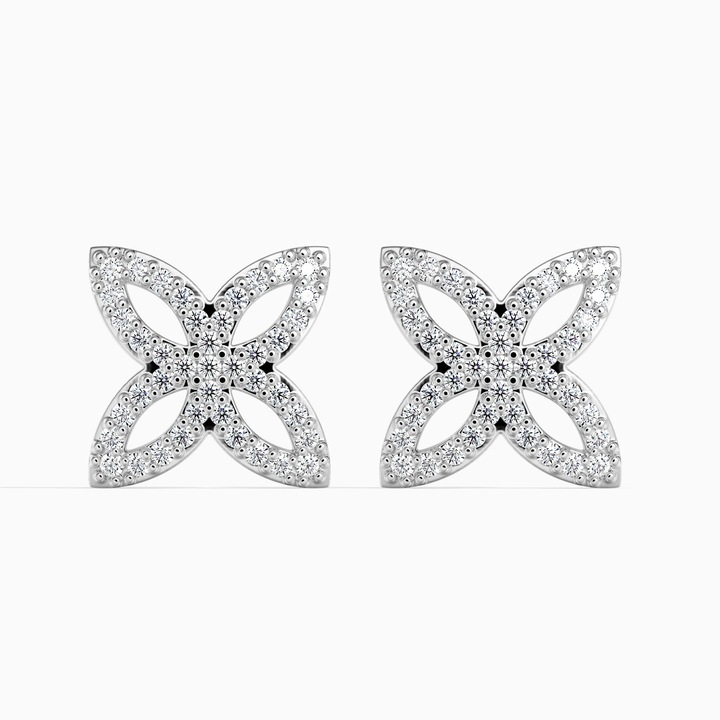 14K Arany Fülbevaló 82 darab Fehér Gyémánttal