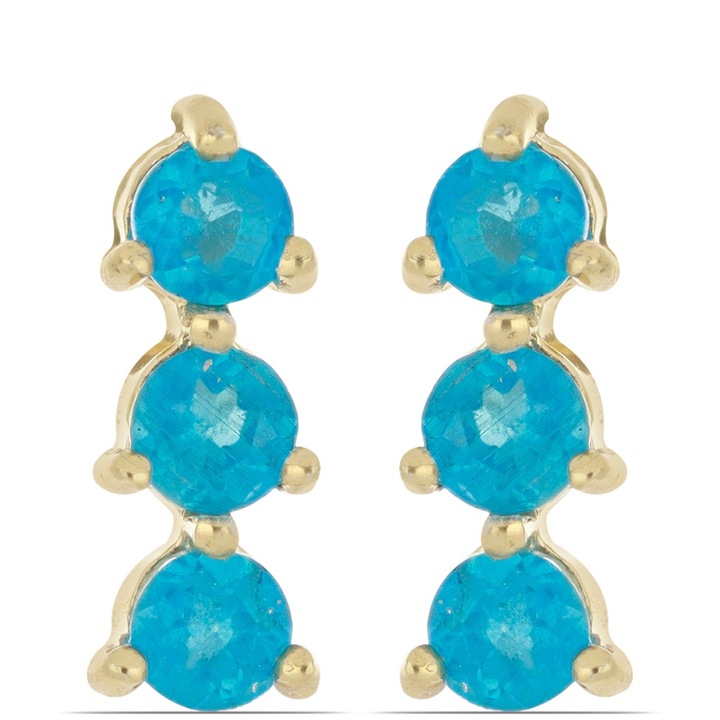 Arannyal Bevont Ezüst Fülbevaló Sludyanka-i Neon Apatittal