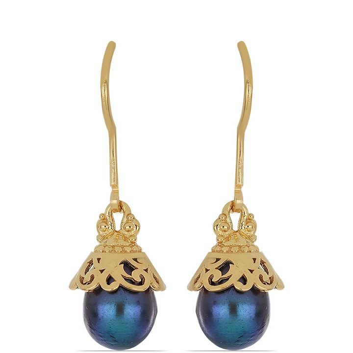 Arannyal Bevont Ezüst Fülbevaló Paua Kagylóval