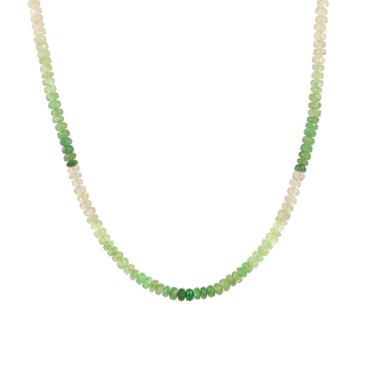 Gyöngy Nyaklánc Prémium Zöld Gránáttal