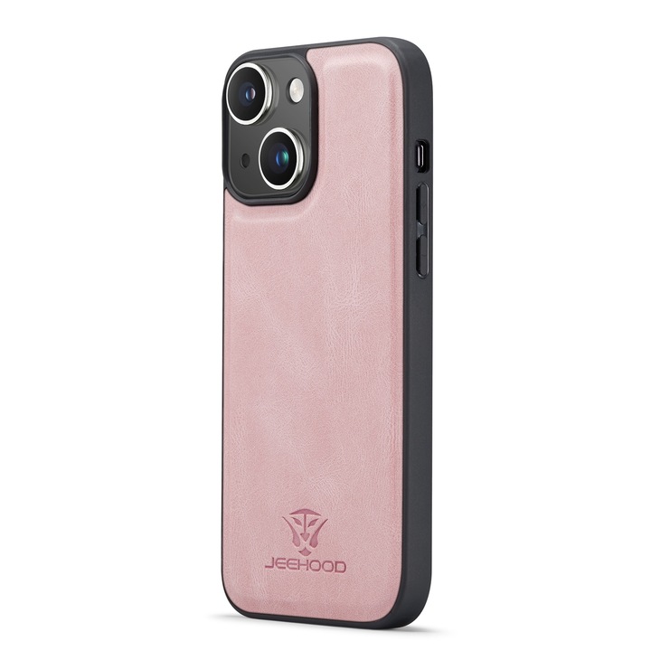 Husa pentru iPhone 15 Plus, CaseMe, piele cu textura moale, back cover, Roz