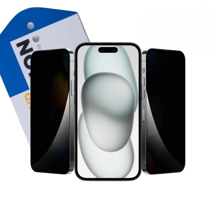 Протектор ОфисиТе за Apple iPhone 15, Privacy, стъклен, full, удароустойчив
