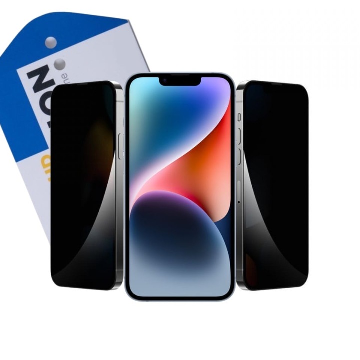Протектор ОфисиТе за Apple iPhone 14 Plus, Privacy, стъклен, full, удароустойчив