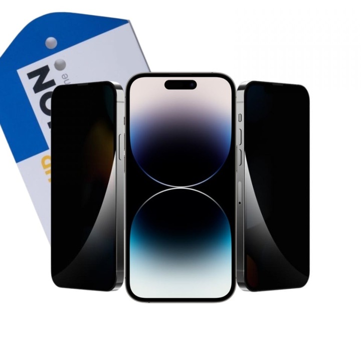 Протектор ОфисиТе за Apple iPhone 14 Pro, Privacy, стъклен, full, удароустойчив