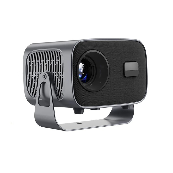 Преносим видео проектор, XINLOSHU®, WiFi6, вградена операционна система, електрически фокус, Bluetooth 5.2, 4000 лумена, поддръжка на 4k и 1080P, с дистанционно управление, лъскаво черно