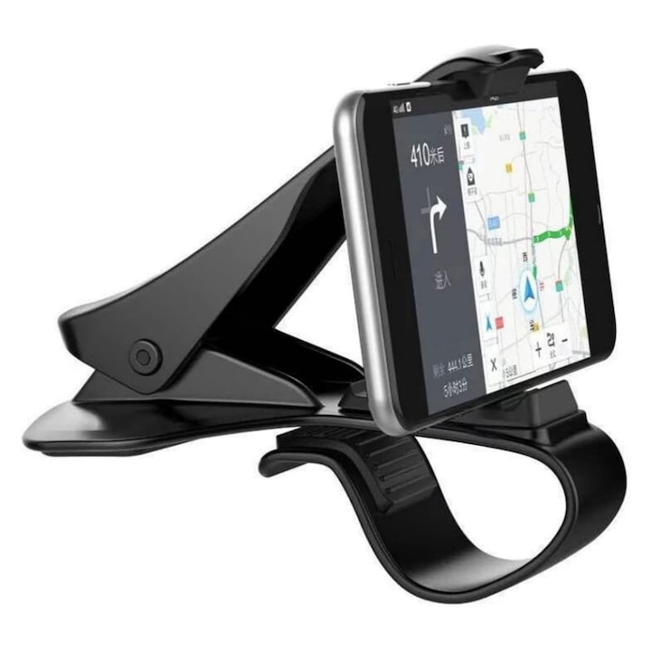 Държач за кола за телефон или GPS с щипка на таблото Driver тип HUD, универсална съвместимост, Premium, черен, enkourakoko®