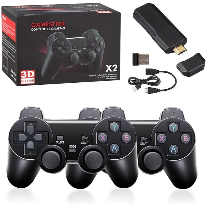 Ретро конзола за игри - безжична, 64G, двоен контролер, plug and play