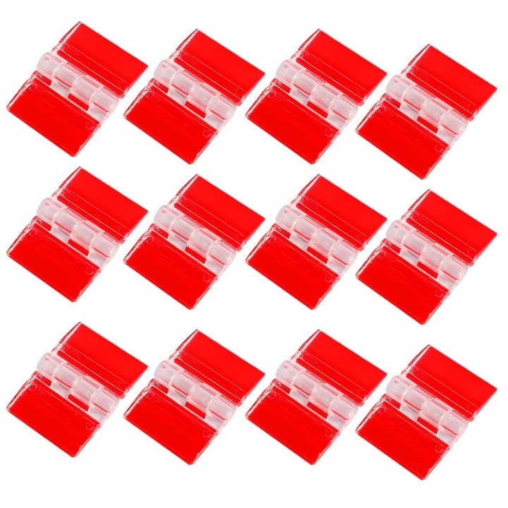 12 mini zsanérkészlet, Zggzerg, öntapadó, összecsukható kivitel, vízálló, kopásálló, kicsi és hordozható, könnyen felszerelhető, kis szekrényekhez, fiókokhoz, ékszerdobozokhoz, akril, 25 x 35 mm, átlátszó