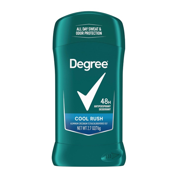 Deodorant Stick, Degree, Cool Rush, Antiperspirant, Protectie Eficienta Impotriva Transpiratiei, Nu Lasa Urme Pe Haine, Pentru Uz Extern, Eficient Si Fiabil, Pentru Uz Zilnic, 76 G