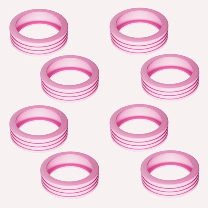 Set de 8 protectoare pentru roti bagaje, silicon, 5.2x1.4cm, roz - eMAG.ro