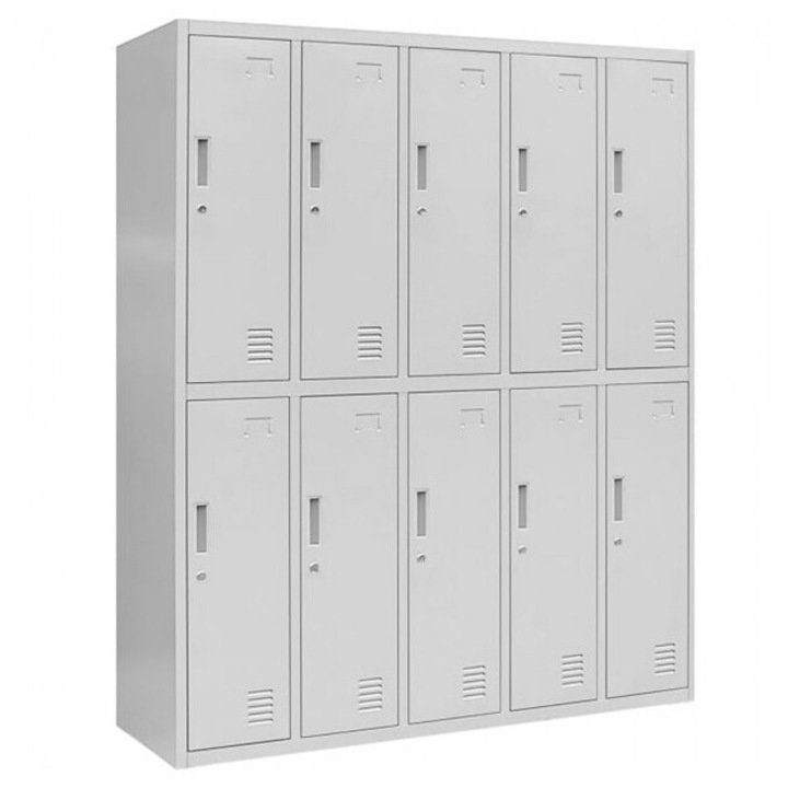 Vestiar metalic Premium 10 usi (5x2) 1500x500x1800 mm (LxlxH), Asamblat, PLUS