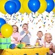 Set aranjament baloane pentru arcada, ghirlanda Happy Birthday, 115 buc, galben si albastru