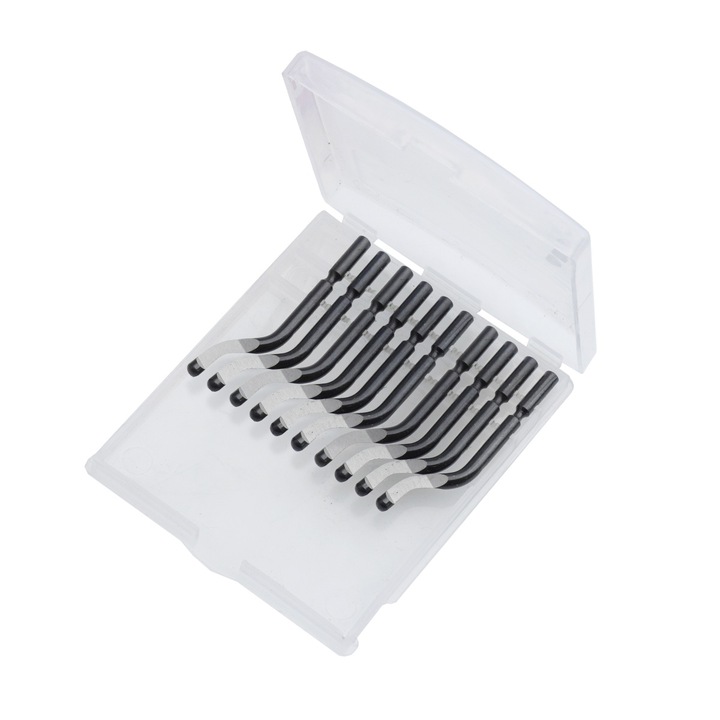 Set 10 cutite rezerva pentru dispozitiv debavurat teava, 130mm, corp aluminiu, Dedra