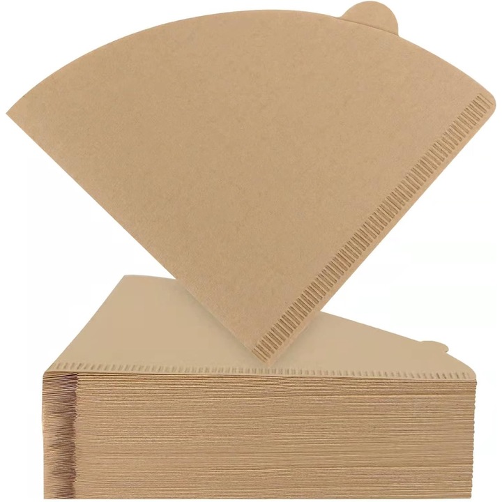 Caltucus Core Set 100 filtre cafea conice, maro natural, neprelucrate chimic, pentru 4-8 cani, filtrare superioara, fara scurgeri