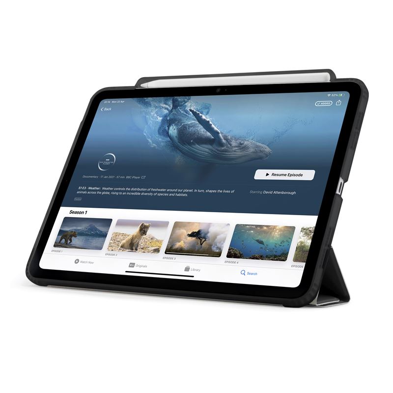 Husa Pipetto Origami No3 compatibila cu iPad Air 4 2020 / 5 2022 / 6 2024 Black