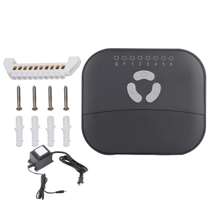 Интелигентен контролер за напояване WALALLA SH 07Z6, 6 клапана, управление по приложение, черен