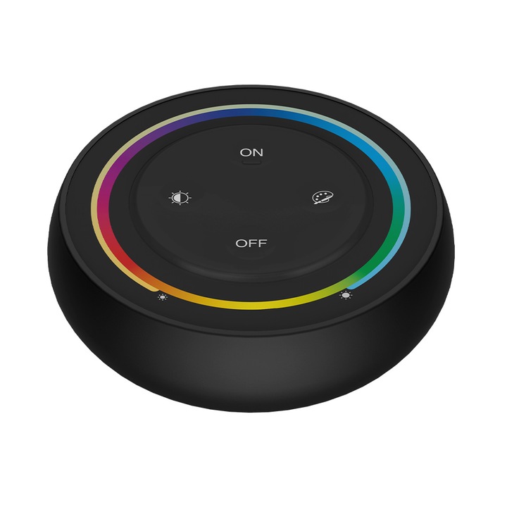 Controller Mi-Light miboxer S2W Telecomanda curcubeu cu 4 zone luminozitate, culoare, control temperatura RGB+CCT culoare negru