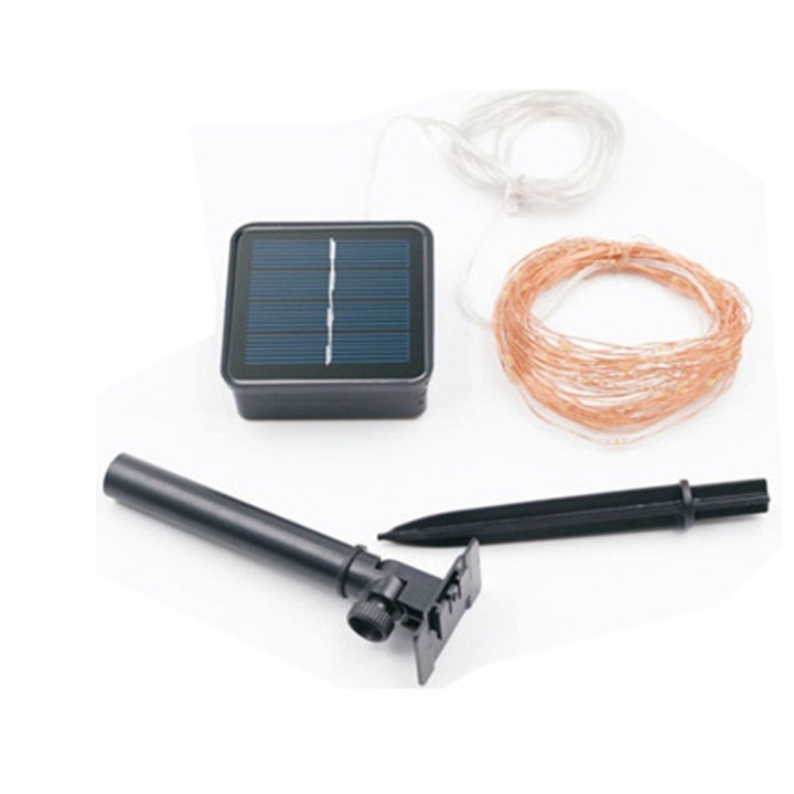 Set 2 Lampi solare, 300 LED-uri, 98.4ft, 8 moduri, alb